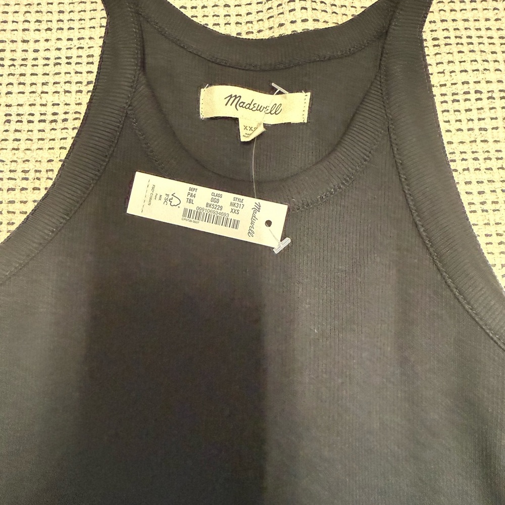 Madewell Supima Rib Black Racerback Mini Dress - Picture 4 of 7